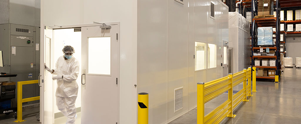 Two Door Entrance to the Grade D Compliant Material Transfer Room